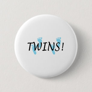 Zwillinge (blaue Abdrücke) Button