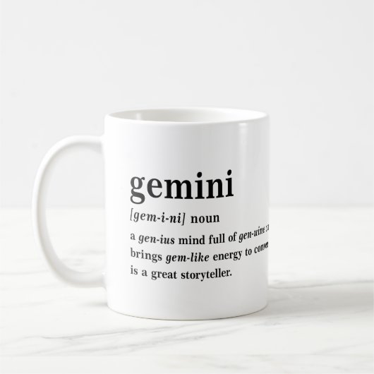 Zwillinge Definition Ästhetik Astrologie Geschenk Kaffeetasse (Links)