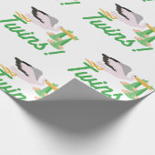 Zwillinge der Storch Geschenkpapier (Ecke)