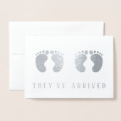 Zwillinge, die zum Funny Silver gekommen sind Folienkarte (Vorderseite mit Umschlag)