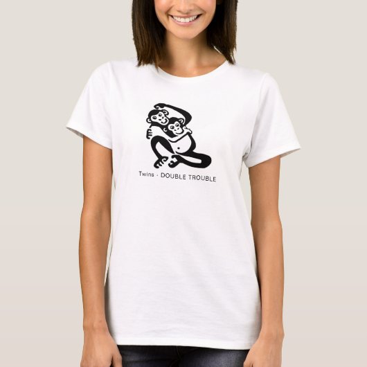 Zwillinge - Doppeltes Ärger - Mutterschaft T-Shirt (Vorderseite)