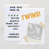 Zwillinge Einladung (Vorne/Hinten)