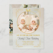 Zwillinge Einladungen zum 1. (Vorne/Hinten)