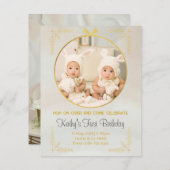 Zwillinge Einladungen zum 1. (Vorne/Hinten)