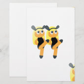 Zwillinge Emoji Briefpapier (Vorne/Hinten)