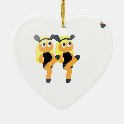 Zwillinge Emoji Keramikornament (Vorne)