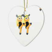 Zwillinge Emoji Keramikornament (Links)