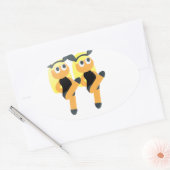 Zwillinge Emoji Ovaler Aufkleber (Umschlag)