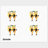 Zwillinge Emoji Ovaler Aufkleber (Blatt)