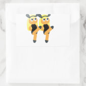 Zwillinge Emoji Rechteckiger Aufkleber (Tasche)
