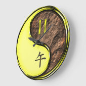 Zwillinge & Erde Pferd Große Wanduhr (Winkel)