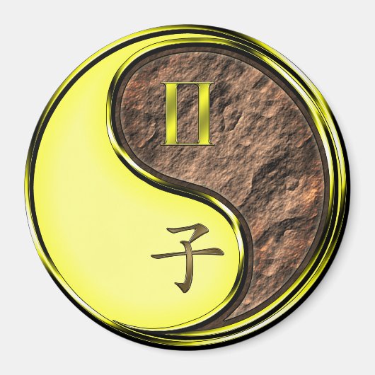 Zwillinge & Erde Ratte Magnet (Vorne)