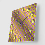 Zwillinge & Erdhahn Quadratische Wanduhr (Winkel)