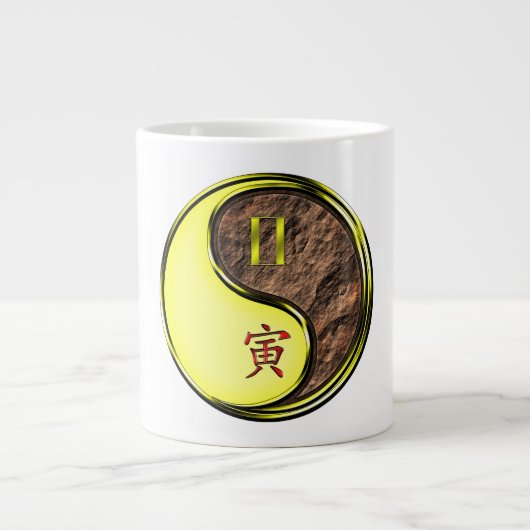 Zwillinge & Erdtiger Jumbo-Tasse (Vorderseite)