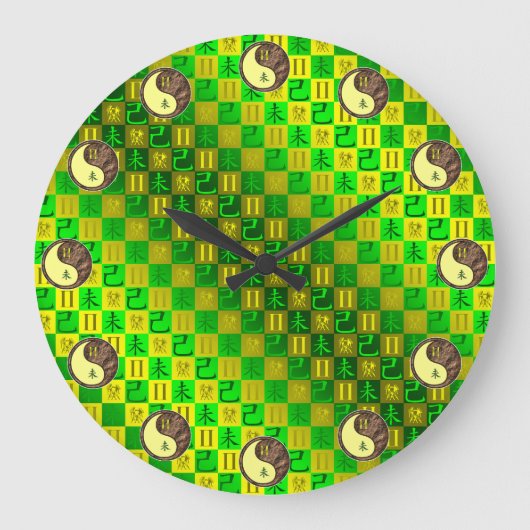 Zwillinge & Erdziege Große Wanduhr (Vorderseite)
