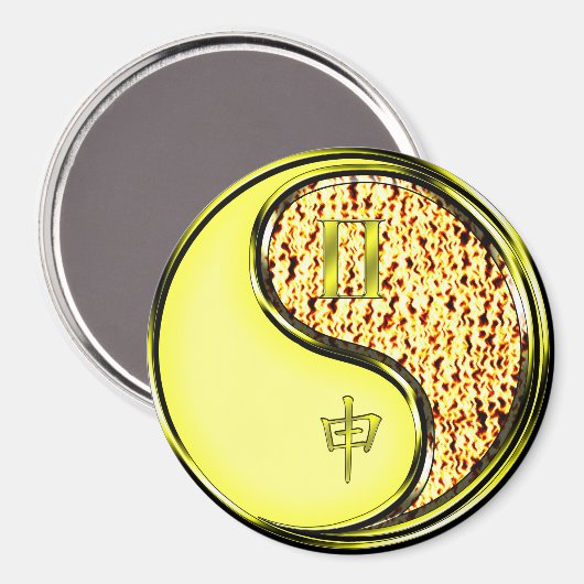 Zwillinge & Feuer Affe Magnet (Vorderseite/Rückseite)