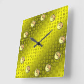 Zwillinge & Feuer-Affe Quadratische Wanduhr (Winkel)