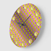 Zwillinge & Feuer Hahn Große Wanduhr (Winkel)