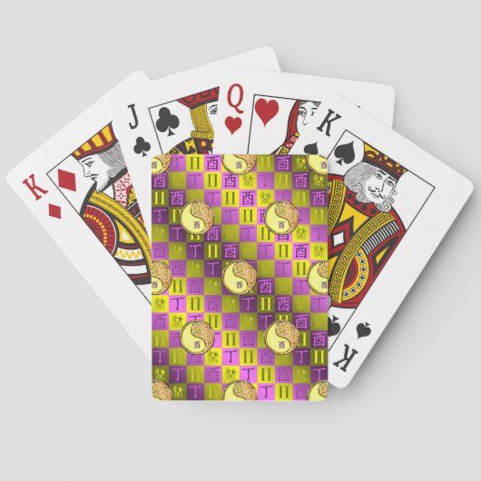 Zwillinge & Feuer Hahn Spielkarten (Rückseite)