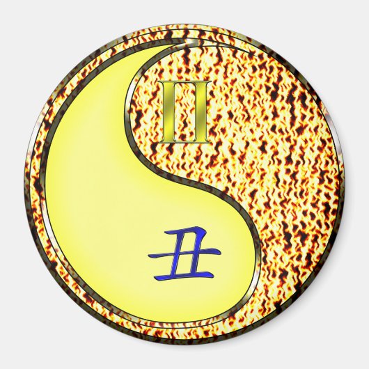 Zwillinge & Feuer Ochse Magnet (Vorne)