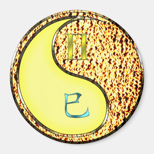 Zwillinge & Feuer Schlange Magnet (Vorne)