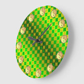 Zwillinge & Feuer Ziege Große Wanduhr (Winkel)