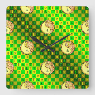 Zwillinge & Feuer Ziege Quadratische Wanduhr