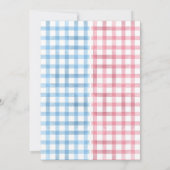 Zwillinge Geburtstag mit blauen und rosa Kaninchen Einladung (Rückseite)