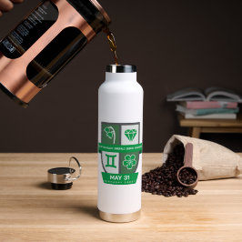 Zwillinge Geburtstagswappen™ für 21.-31. Mai Trinkflasche