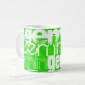 Zwillinge; Grüne Neonstreifen Kaffeetasse (Vorderseite Links)