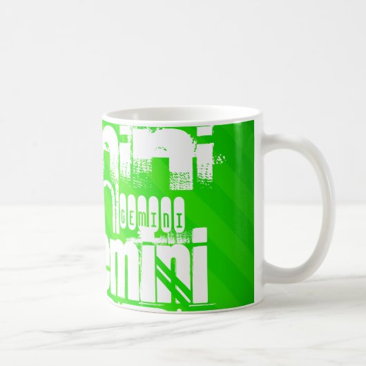 Zwillinge; Grüne Neonstreifen Kaffeetasse (Rechts)