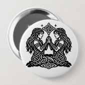 Zwillinge — Heimgesuchte Tinten-Zodiak-Zwillinge Button (Vorne & Hinten)