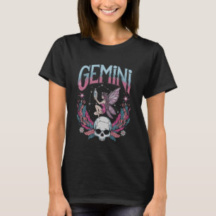 Zwillinge Hexerei Sternzeichen Totenkopf Konstella T-Shirt