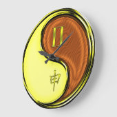 Zwillinge & Holz-Affe Große Wanduhr (Winkel)