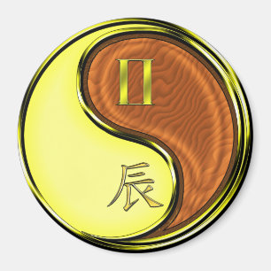 Zwillinge & Holz-Drache Magnet