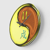 Zwillinge & Holz Hund Große Wanduhr (Winkel)