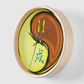 Zwillinge & Holz Hund Uhr (Winkel)