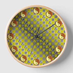 Zwillinge & Holz Kaninchen Uhr