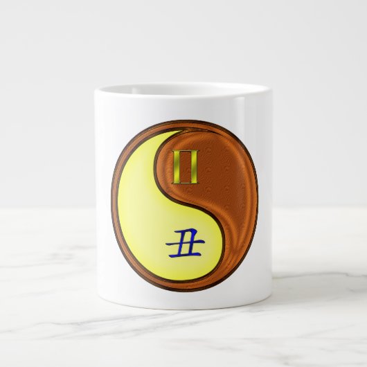 Zwillinge & Holz Ochse Jumbo-Tasse (Vorderseite)