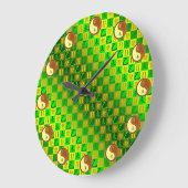 Zwillinge & Holz Ziege Große Wanduhr (Winkel)