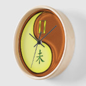 Zwillinge & Holz Ziege Uhr (Winkel)