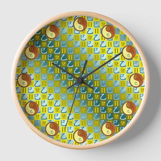 Zwillinge & Holzschlange Uhr (Vorderseite)