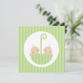 Zwillinge im Grünen Einladung (Stehend Vorderseite)