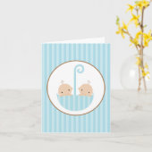 Zwillinge im Regenschirm Karte (Gelbe Blume)