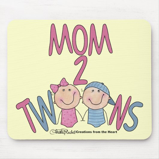 Zwillinge Junge und Mädchen der Mama-2 Mousepad (Vorne)