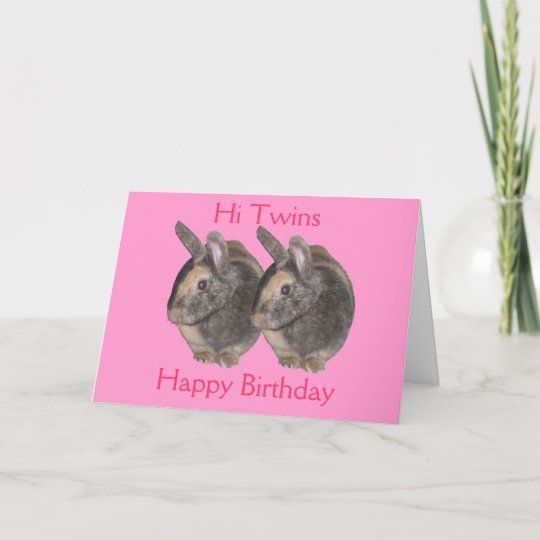 Zwillinge Kaninchen Foto Geburtstagskarte Karte Zazzle De
