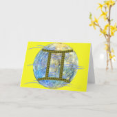 Zwillinge Karte (Gelbe Blume)