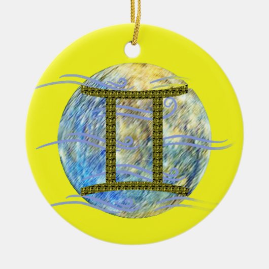 Zwillinge Keramik Ornament (Vorne)