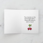 Zwillinge Kirsch Mädchen Karte (Innenseite)