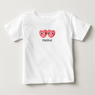 Zwillinge Kleine Herzen Baby T-shirt